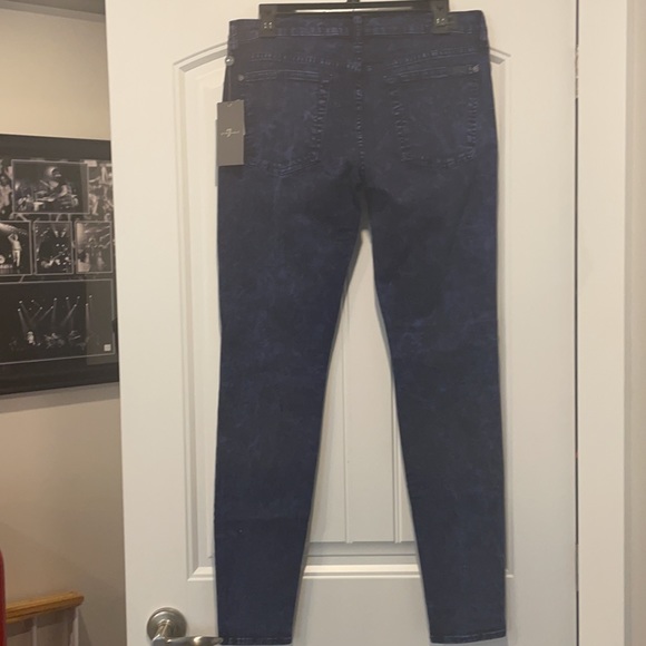 7 for all mankind skinny dark blue acids wash jeans. - Picture 5 of 8